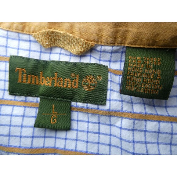 Timberland Men's Checkered‎ Print Short Sleeve Shirt Size L - Picture 5 of 7
